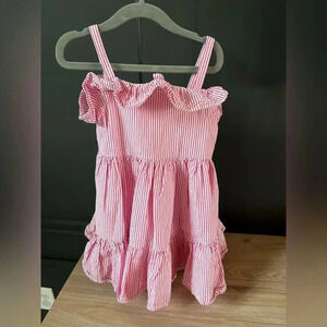 Polo by Ralph Lauren Pink Striped Ruffle Sundress
